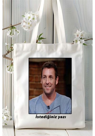 Art Hediye Adam Sandler Baskılı Bez Çanta Omuz Çantası Kişiye Özel Desen 2 Çok Renkli