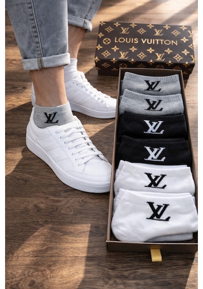 Louis Vuitton Unisex 6' Lı Çorap ÇoK Renkli