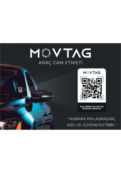 Movtag Numaranız Gizli Kalsın Araç Cam Etiketi Karekod