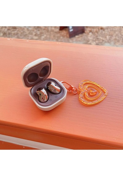 Caseonn Samsung Uyumlu Galaxy Buds Live - Buds Pro Kılıf Renkli Gösterişli Kalp Mor
