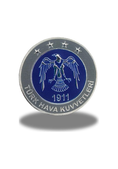 Single Sword Türk Hava Kuvvetleri 9,5 Cm Yuvarlak Arkası Cırtlı Plastik Arma Patch Diğer