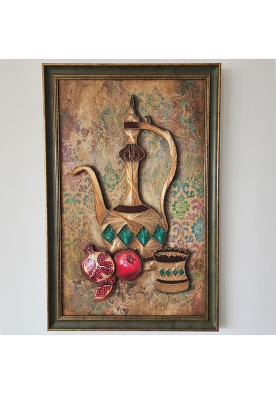 Geleneksel İbrik Ve Nar Filografi Tablo 46x71 Cm