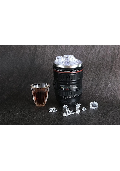Objektif Kupa Lens Kupa Kahve Ve Çay İçin Termos Kupa Fotoğraf Tutkunları İçin Dekoratif Hediyelik 350 Ml Cam Kapak Çok Renkli