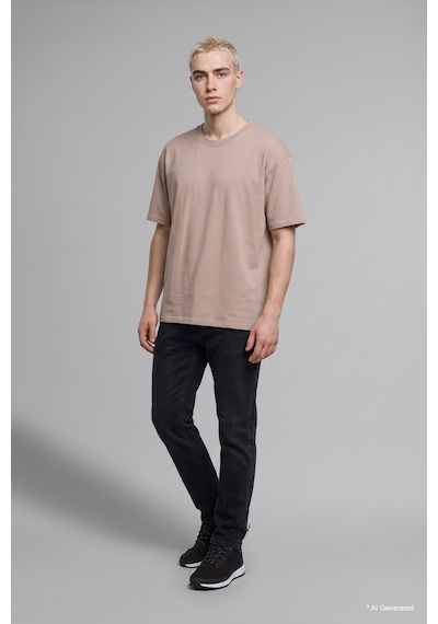 Defacto Kırışmaz Pamuklu Nefes Alabilen Oversize Basic Tişört X3926az26aubg749 Bej-bg749