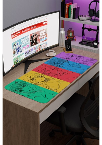 Fairy Tail Anime V5 - 90x40 Xxl Gaming Kauçuk Kaymaz Taban Mouse Pad Fare Altlığı
