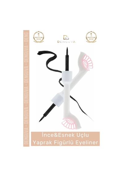 Eyeliner Yoğun Siyah Pigment Gün Boyu Etkili Kalıcı İnce Esnek Uçlu Yaprak Figürlü Eyeliner Diğer