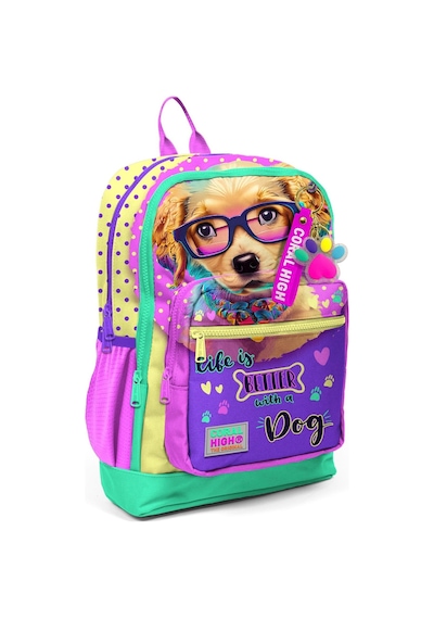 Coral High Kids Sarı Pembe Sevimli Köpek Desenli Okul Çantası 23752