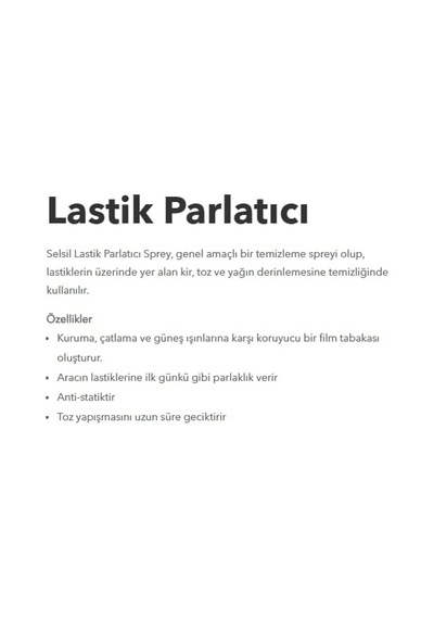 Lastik Parlatıcı 500ml