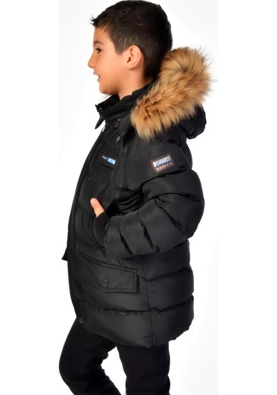 Benitto Kids Natürel Kürklü Erkek Çocuk Şişme Mont 51246-siyah Siyah