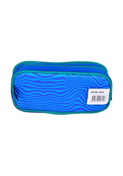 Unisex Üç Bölme Kalem Çantası - Mavi Mavi