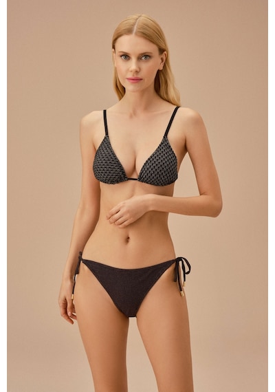 Suwen Cora İnce Bağcıklı Dokulu Bikini Alt Sb25991920d920 Siyah