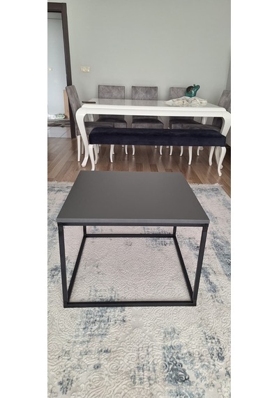 Rafadi Orta Sehpa Metal Ayaklı Modern Orta Sehpa Antrasit