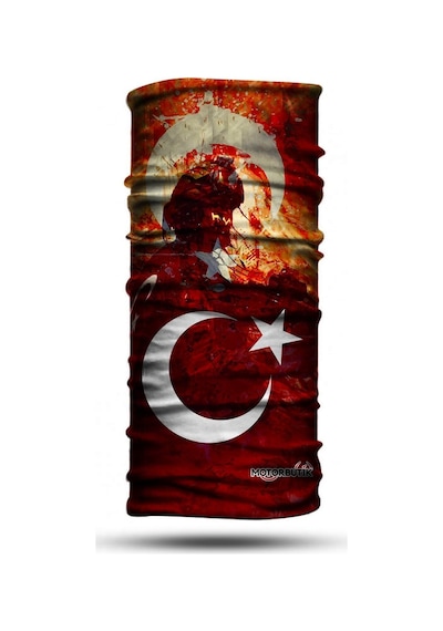 Motosıklet Bandana-boyunluk Crt-282 Kırmızı - Beyaz