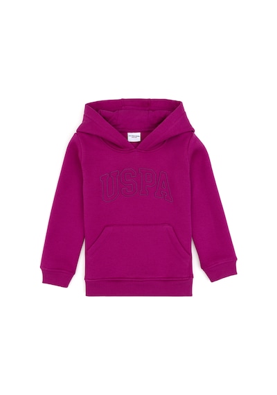 U.S. Polo Assn. Kız Çocuk Fuşya Kapüşonlu Şardonlu Basic Sweatshirt 50314311-VR023