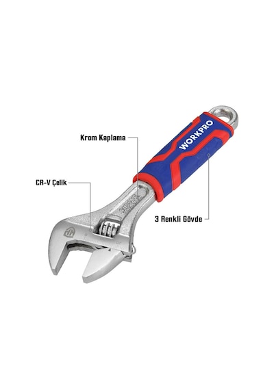 Workpro Wp272010 150mm Cr-v Profesyonel Kurbağacık Anahtar