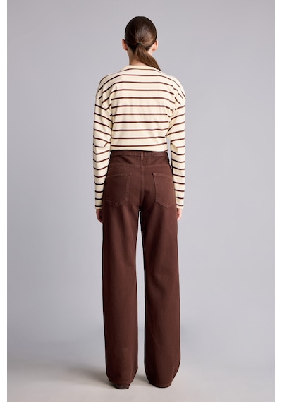 Defacto Straight Fit Normal Bel Düz Paça 5 Cepli Gabardin Pantolon H0092ax26aubn341 Kahve-bn341