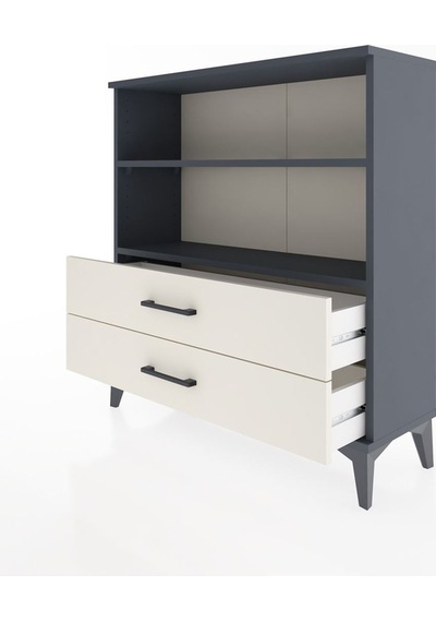 Arges Şifonyer 2 Raflı 2 Çekmeceli 88x30x96 Antrasit-aytaşı Antrasit