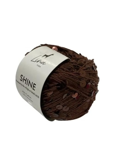 Linac Yarn Shine Kahverengi Payetli İplik,%45 Pamuk Yarn Diğer