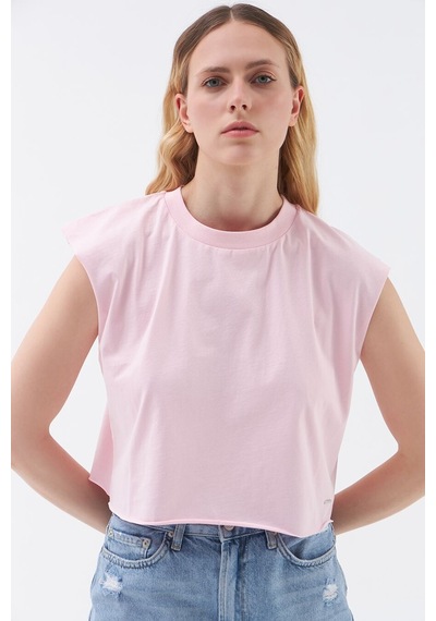 LOFT Crop Kadın Tshirt K.kol Lf2031528 Q1.v1 Pembe