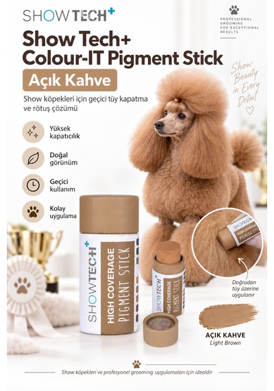 Showtech Colour-ıt El Yapımı Pigment Toz Geçici Köpek Tüy Boyası Açık Kahve