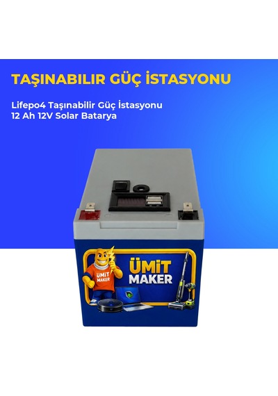 Lifepo4 Taşınabilir Güç İstasyonu 12 Ah 12v Solar Batarya