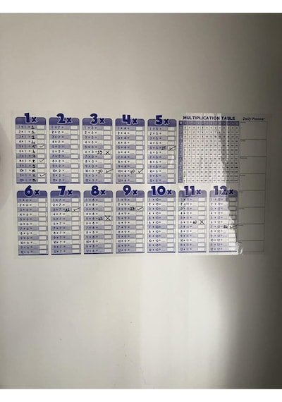 Çarpım Tablosu Yazı Tahtası Akıllı Kağıt Tahta Ingilizce 100x56 Cm 1 Adet Kalem Genel