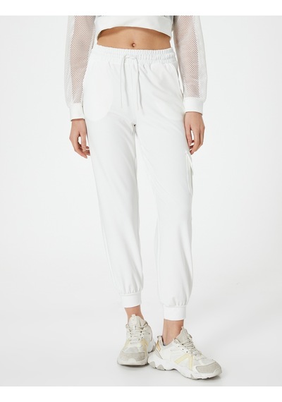 Koton Spor Jogger Eşofman Altı Kargo Cepli Kırık Beyaz 4sak40125nk Ekru