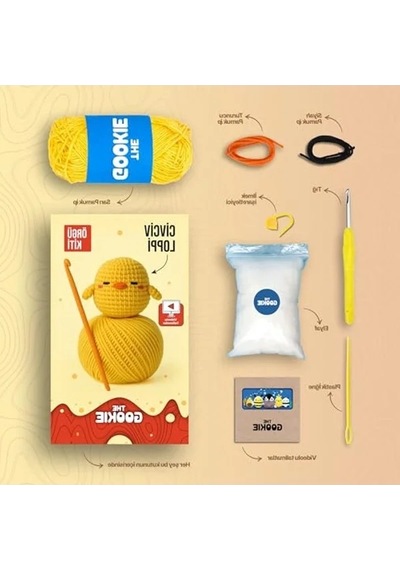 Amigurumi Tığ Kiti İle Mini Civciv Örgü Seti, Eğlenceli Hobi 10 Parça