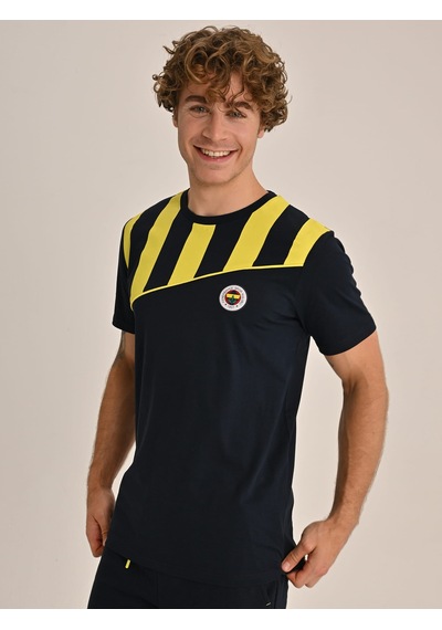 Fenerbahçe Erkek Trıbun Çubuk Bloklu Tshırt Fb Laci Yeni
