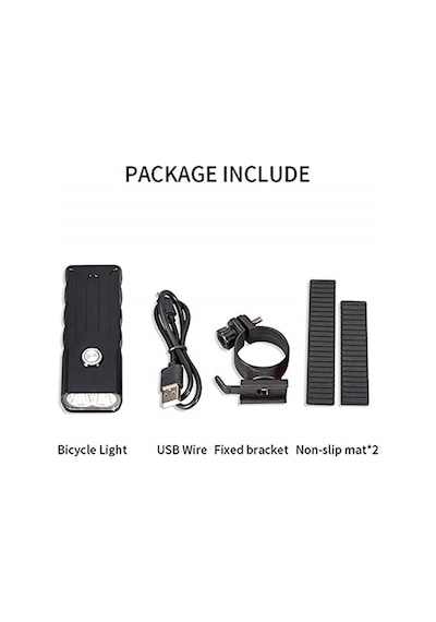 Havana 1000 Lümen Usb Şarjlı Bisiklet Ön Far Işık Fener Siyah