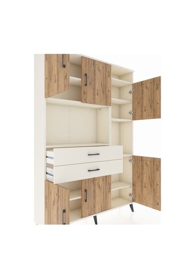 Arges Dolap 9 Raflı 2 Çekmeceli 6 Kapaklı 132x30x195 Aytaşı-ç... Aytaşı