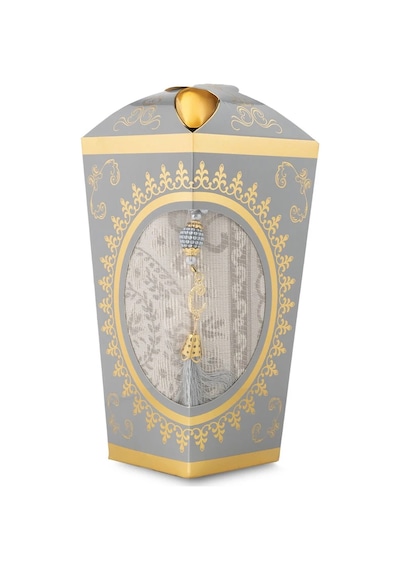 Ramazan Feneri Tesbih + Seccade  Seti Kraft Asetat Kutu, Gri Gri 65 X 100 Cm