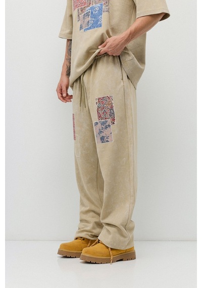 Oversize Baskılı Eşofman Takım Haki
