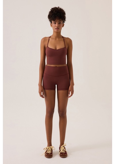 Los Ojos X Ece Bordo Kalp Yaka Spor Sütyeni Sweetheart Neck Top Bordo Bordo