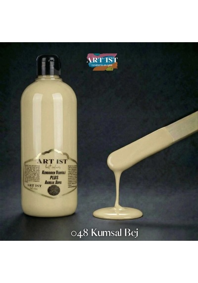 Kendinden Vernikli Plus Vernikli Akrilik Boyalar - 048 Kumsal Bej Ahşap, Taş Tozu, Hobi, Dıy