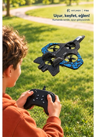 S1 F166 Köpük Gövdeli Kumandalı Mini Drone, Kamerasız, 44,8 G, İrtifa Sabitleme, 360 Takla, 2,4 Ghz Siyah
