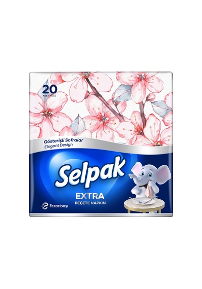 Selpak Extra Desenli Peçete 20'li Beyaz