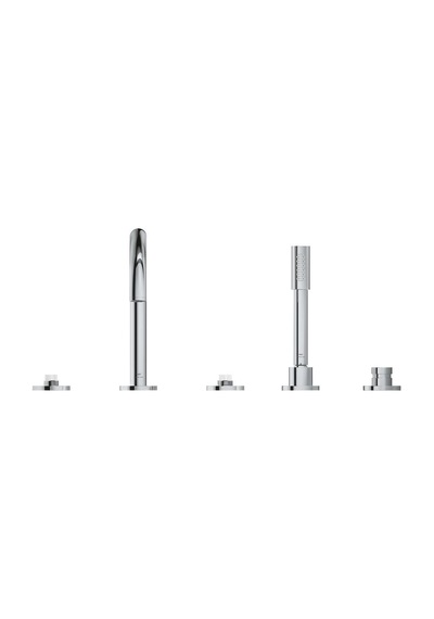Grohe Atrio Private Collection 25224000 Sıva Üstü Grubu 5 Delikli Ankastre Küvet Bataryası Gümüş