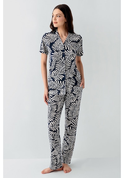 Arnetta Kadın Lacivert Gömlek Pijama Takım Ar3607-s-v2 Lacivert