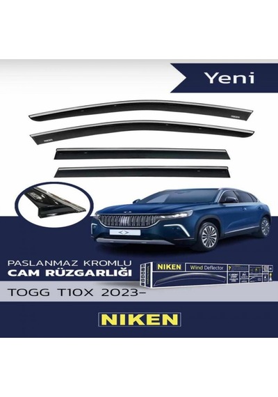 Cam Rüzgarlığı Niken Kromlu Togg T10 X 2023 Sonrası 4lü