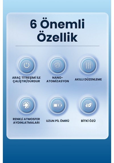 Harvox Rgb Buharlı Araç Parfümü Aromaterapi Difüzör, Led Işıklı, Oto Hava Tazeleyici