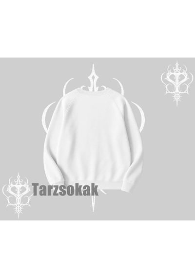 Startmore Procatstinator Kedi Baskılı Biskilet Sweatshirt Beyaz