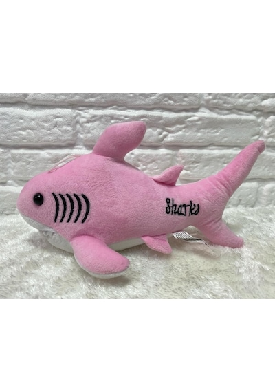 Sevimli Köpek Balığı Peluş 25 Cm - Uyku Ve Oyun Arkadaşı Peluş Oyuncak - Pembe Renkli