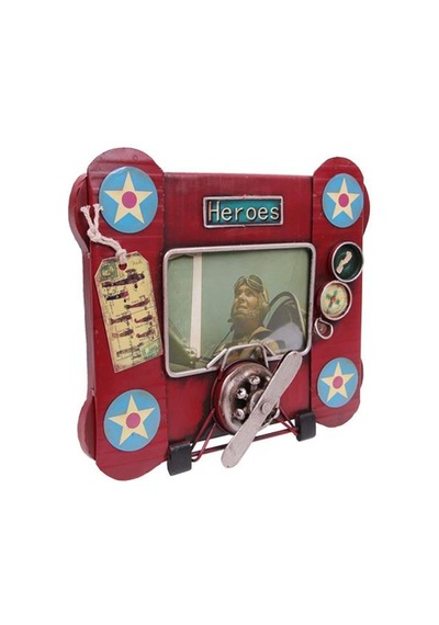 Dekoratif Metal Çerçeve Uçak Temalı Vintage Hediyelik