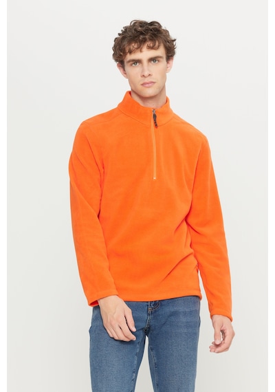 AC&Co / Altınyıldız Classics  Erkek Turuncu Anti-pilling Tüylenme Yapmayan Standart Fit Dik Yaka Polar Sweatshirt Turuncu