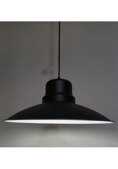Riolight Retro Siyah Içi Beyaz Tekli Metal Sarkıt Çap: 37Cm (538288612)