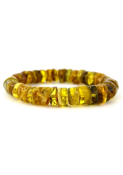 Kehribar Bileklik Amorf Tasarım Ambergold Blk23-136 Çok Renkli