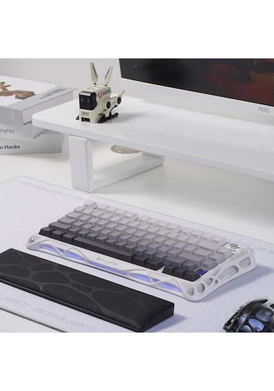 Gravastar Klavye Bilek Desteği, Ergonomik, Kaymaz Tabanlı, Pu Deri Yüzeyli Bilek Destek Pedi, Siyah