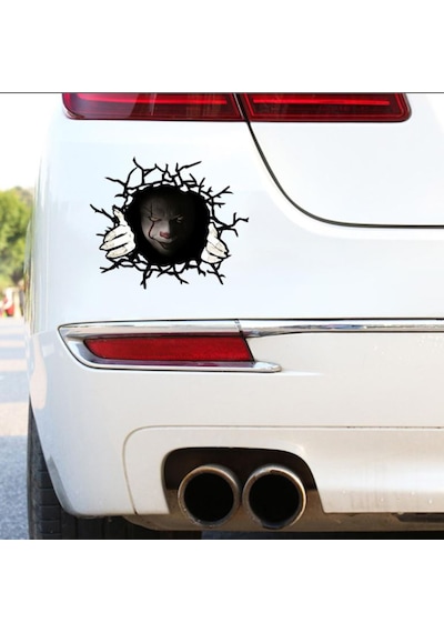 Korkunç Palyaço Sticker - Araba Oto Motosiklet Karavan Cam Sticker - 00107 15x12 Cm