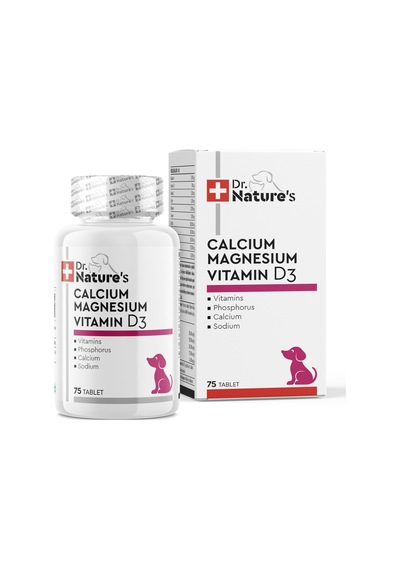Dr. Nature's Dog Kalsiyum Magnezyum + Vit D3 Köpekler için Besin Takviyesi 75 Tablet